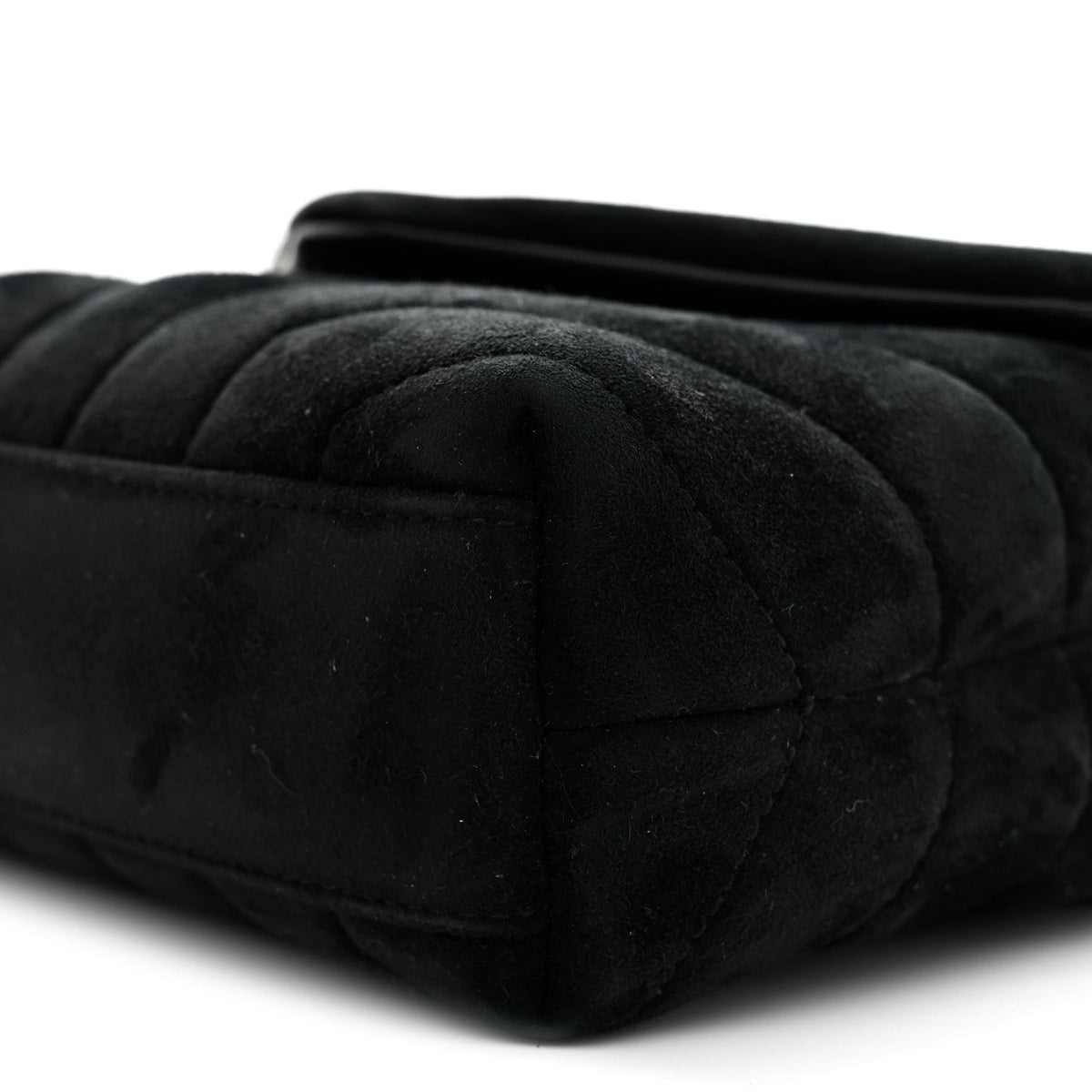 Suede Y Quilted Monogram Toy Loulou Crossbody Bag Black