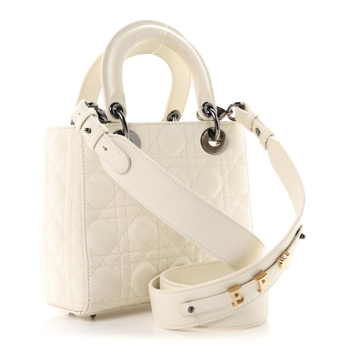 Lambskin Cannage Small My ABCDior Lady Dior White