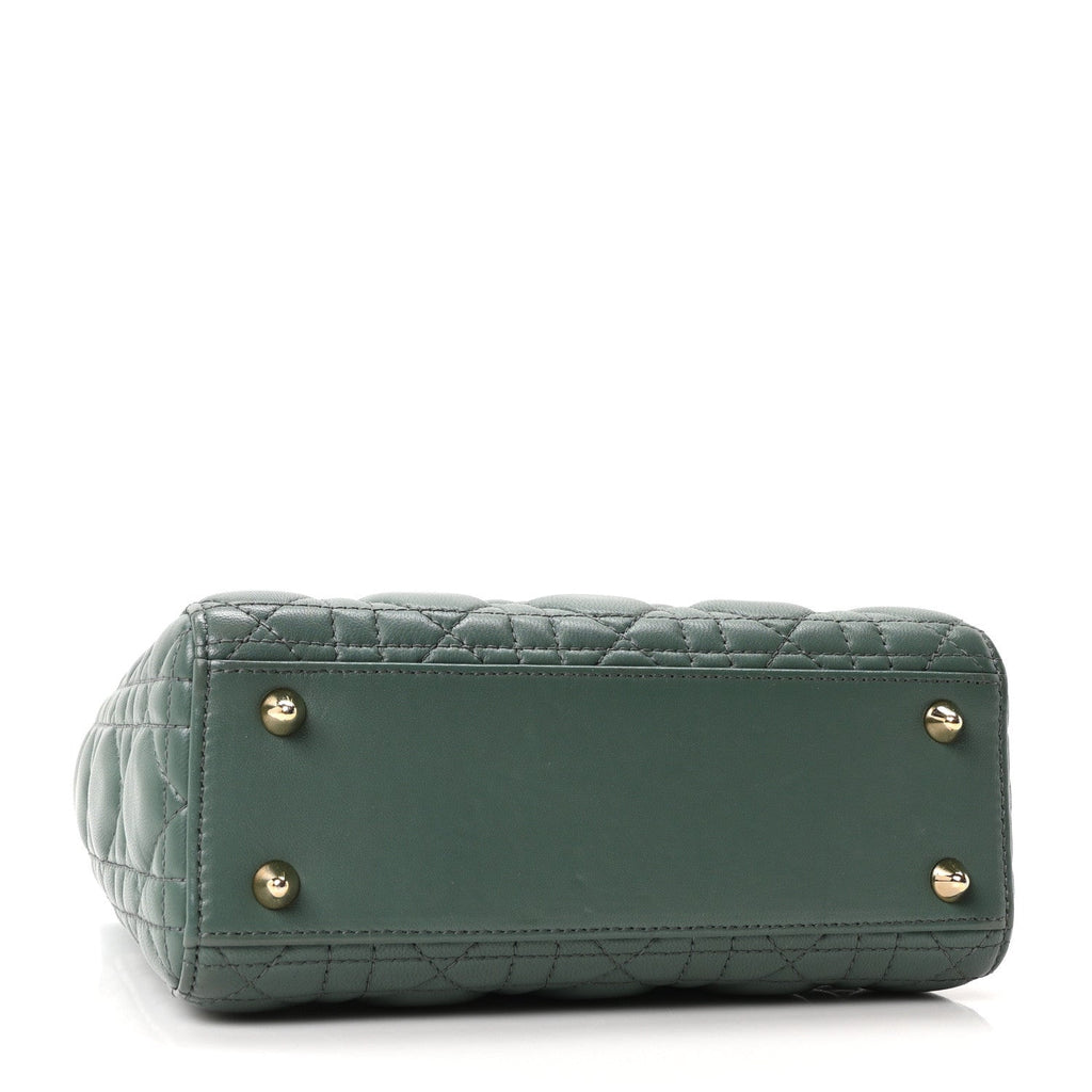 Lambskin Cannage Small Lady Dior Army Green