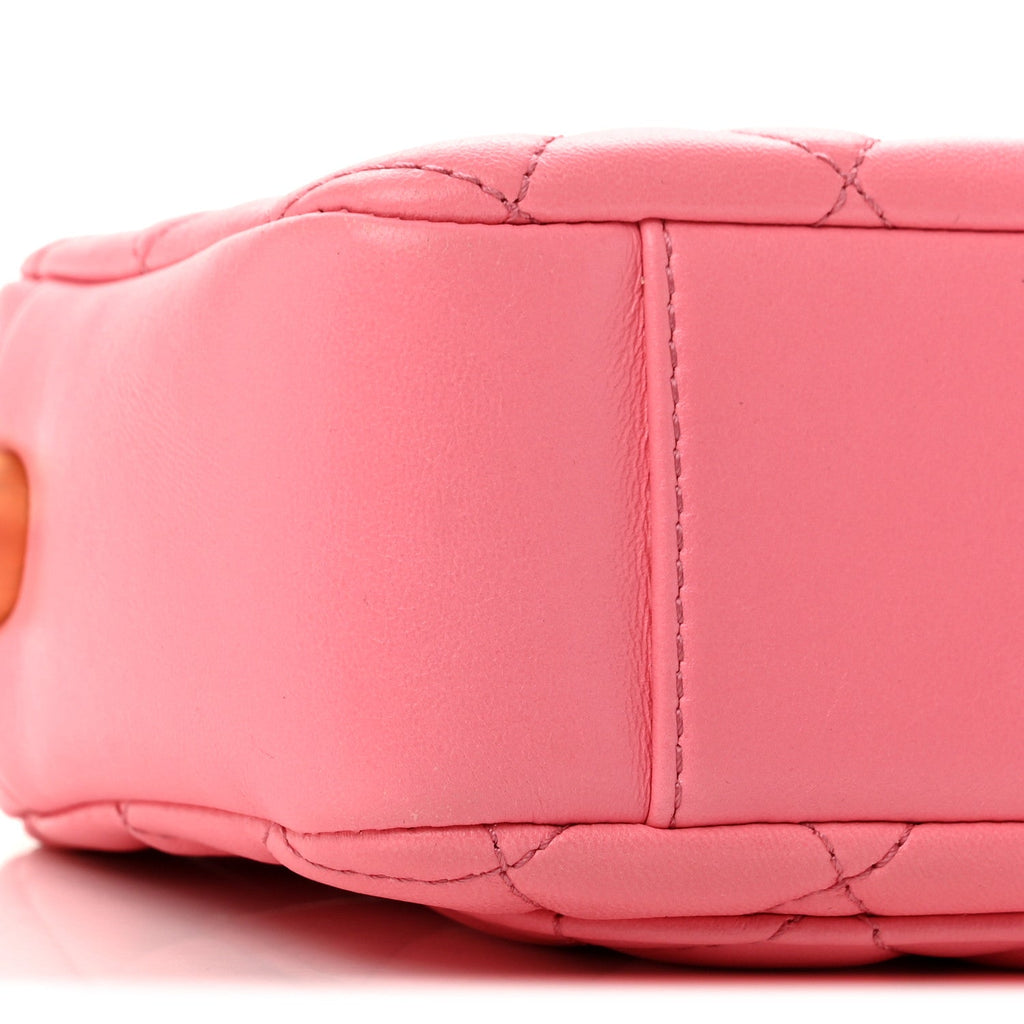 Lambskin Quilted CC Pearl Crush Camera Case Pink