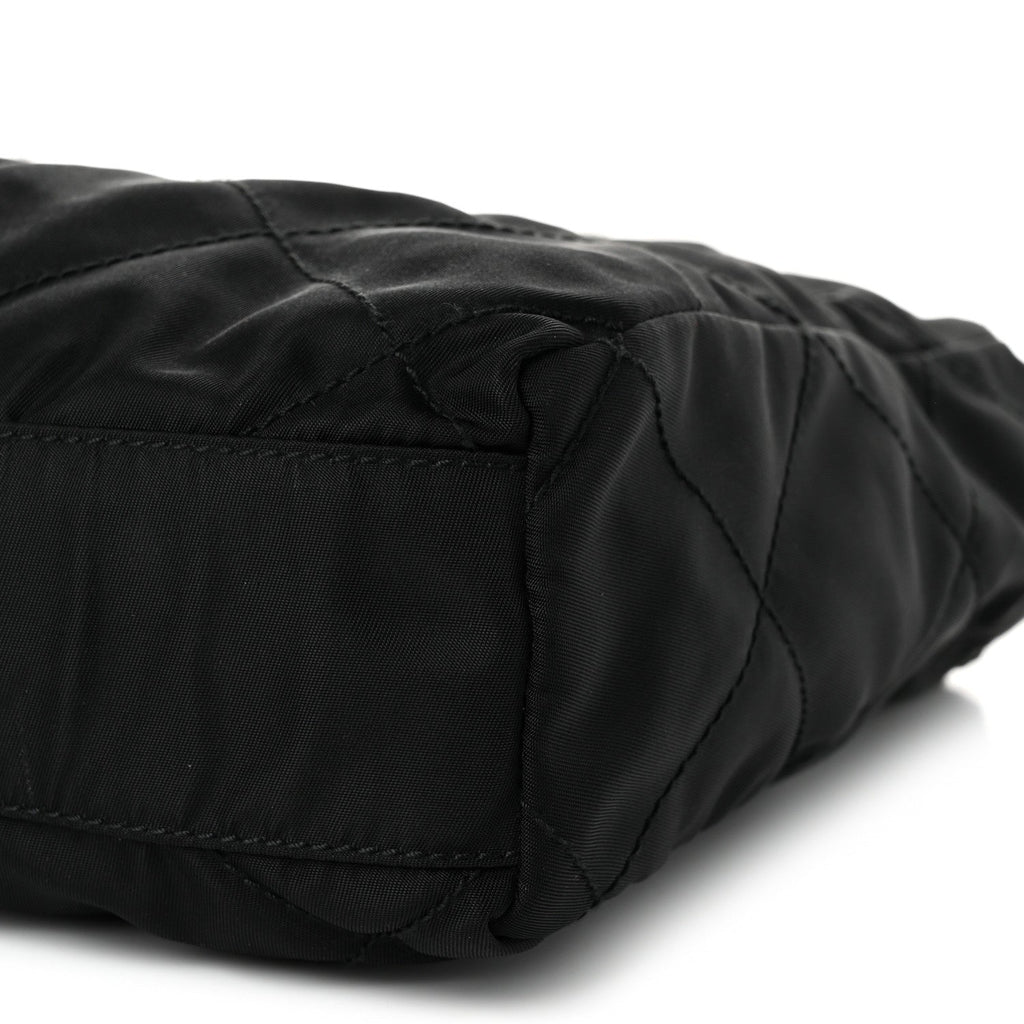 Nylon Tessuto Impuntu Quilted Tote Black