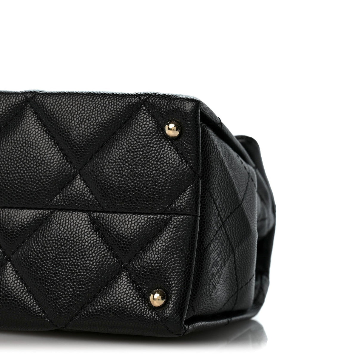 Caviar Quilted Mini Retro Twist Top Handle Flap Black