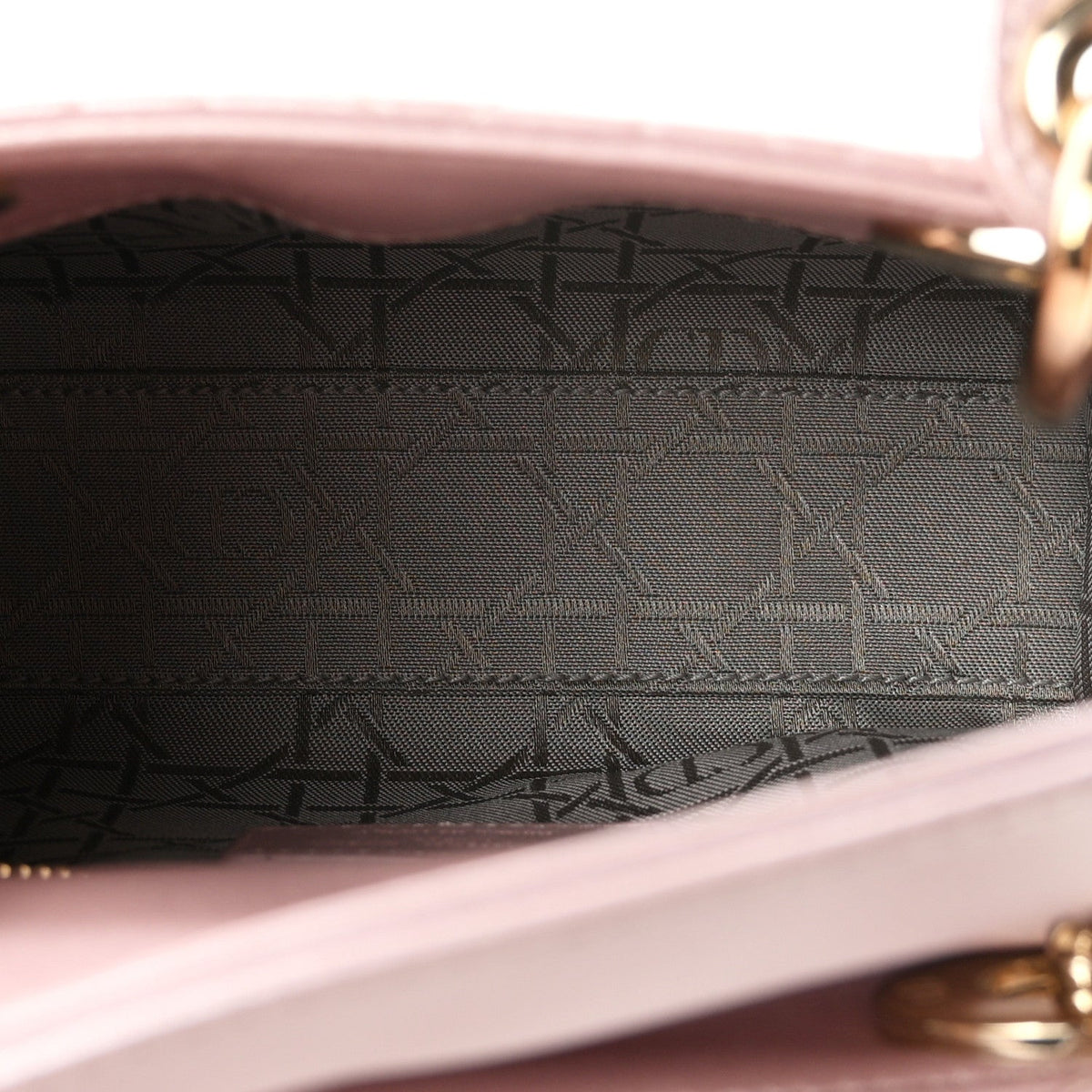 Metallic Lambskin Cannage Mini Lady Dior  Lotus