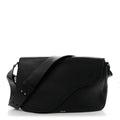Grained Calfskin Saddle Messenger Bag Black