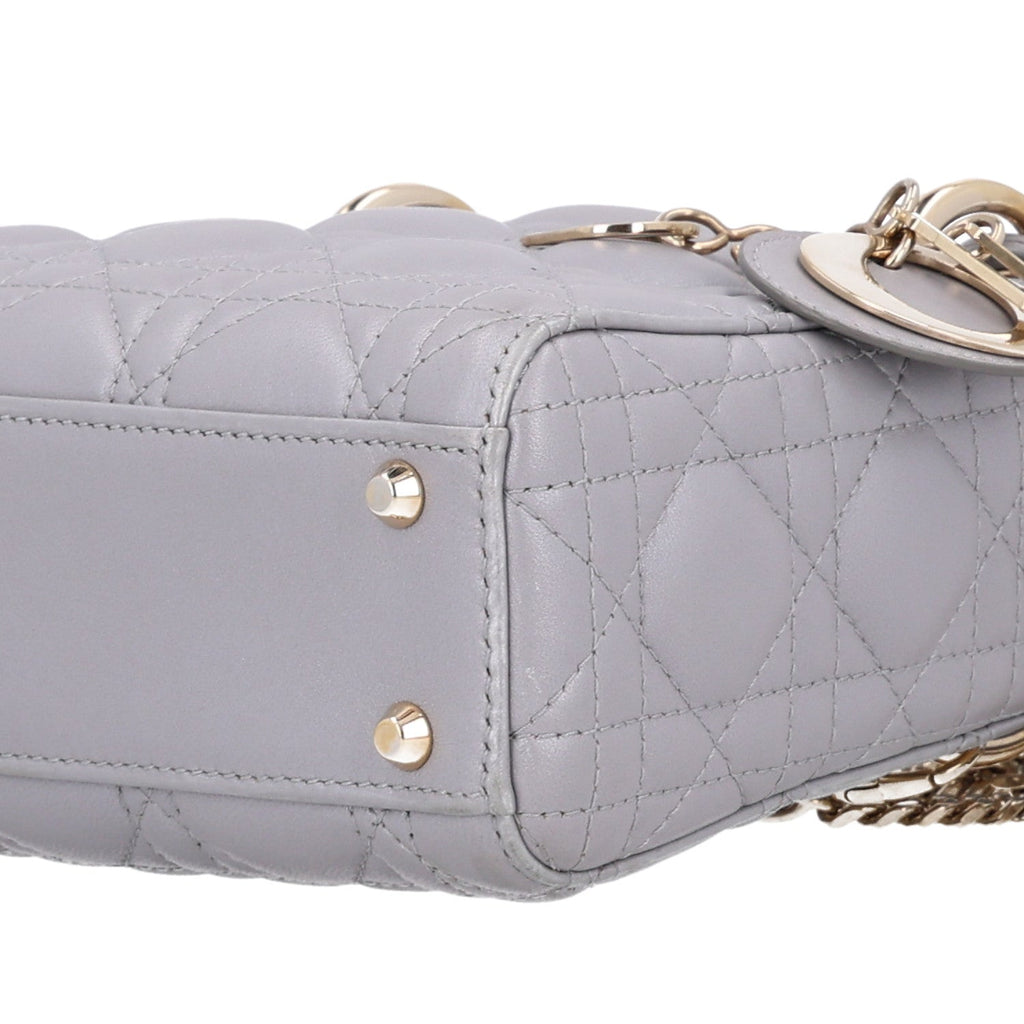 Lambskin Cannage Mini Lady Dior Grey