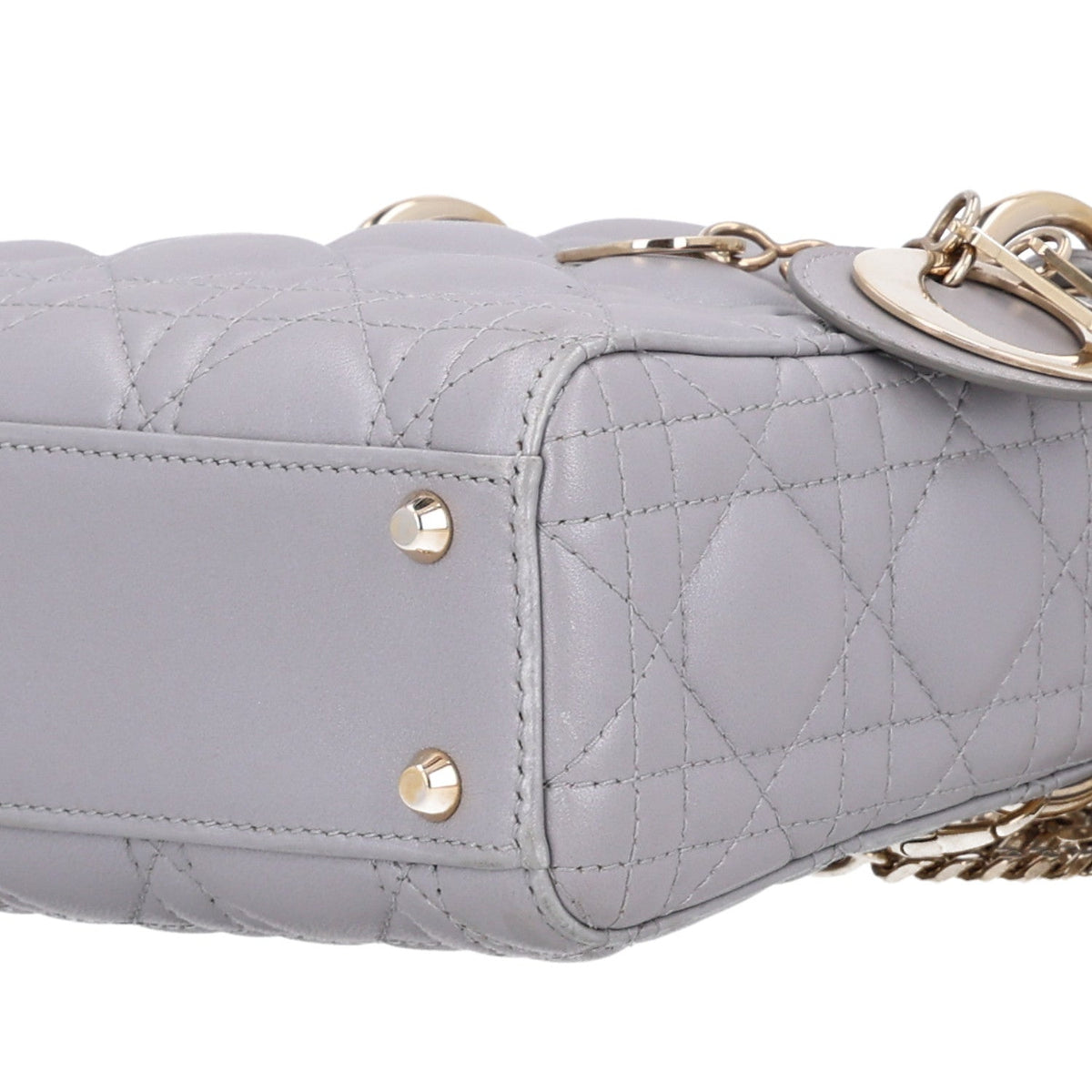 Lambskin Cannage Mini Lady Dior Grey