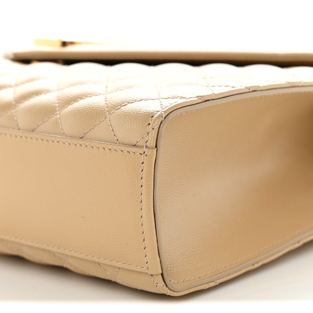 Grain De Poudre Mixed Matelasse Large Triquilt Monogram Satchel Nude Powder