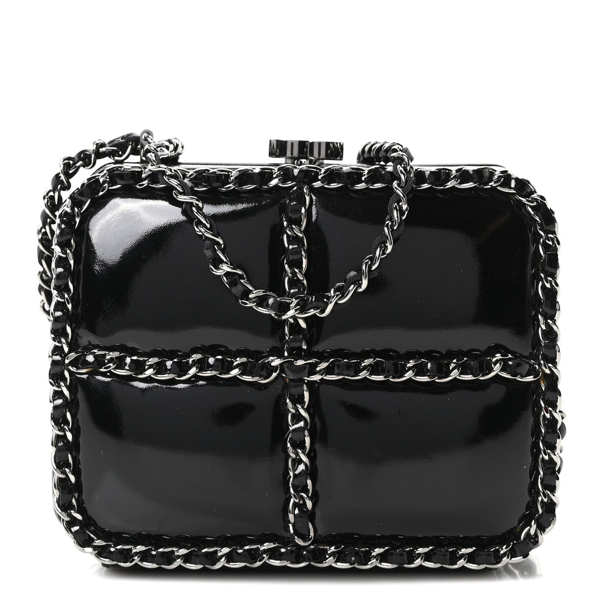 Patent Minaudiere Chain Clutch Black