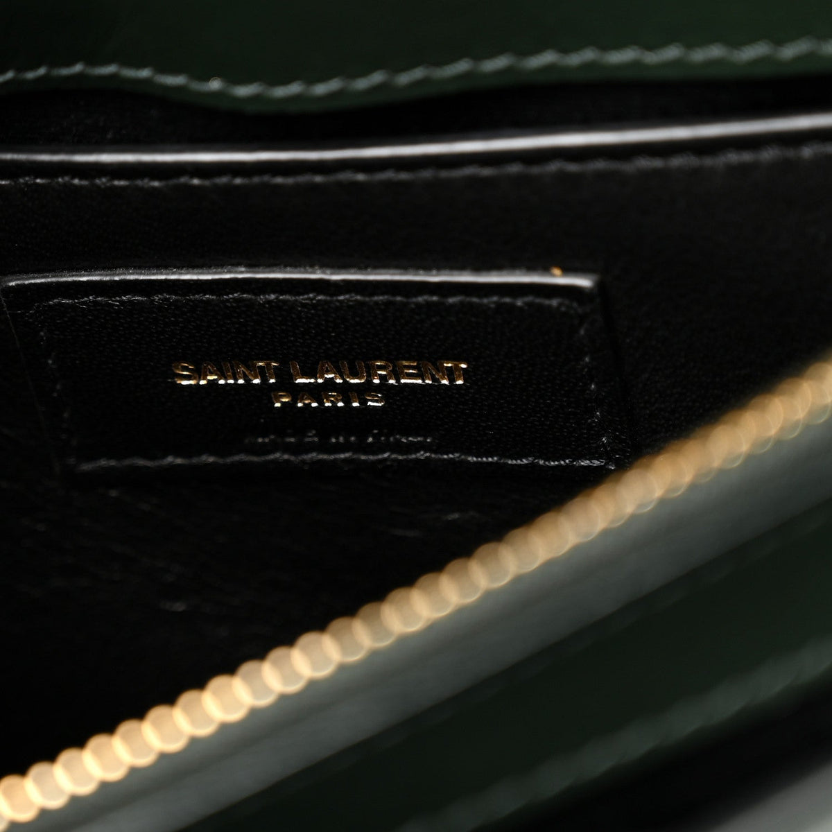 Calfskin Y Quilted Monogram Small Loulou Chain Satchel Vert Fonce