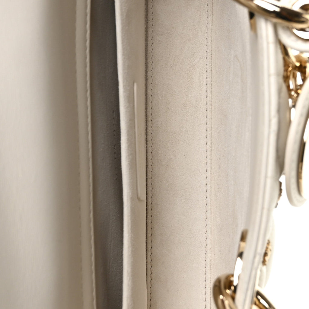 Lambskin Butterfly Cannage Lady D-Joy White