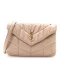 Lambskin Quilted Toy Loulou Puffer Monogram Chain Satchel Dark Beige
