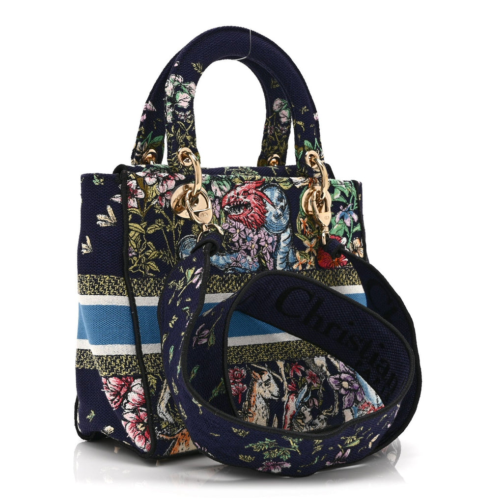 Canvas D-Constellation Embroidered Medium Lady D-Lite Bleu Multicolor