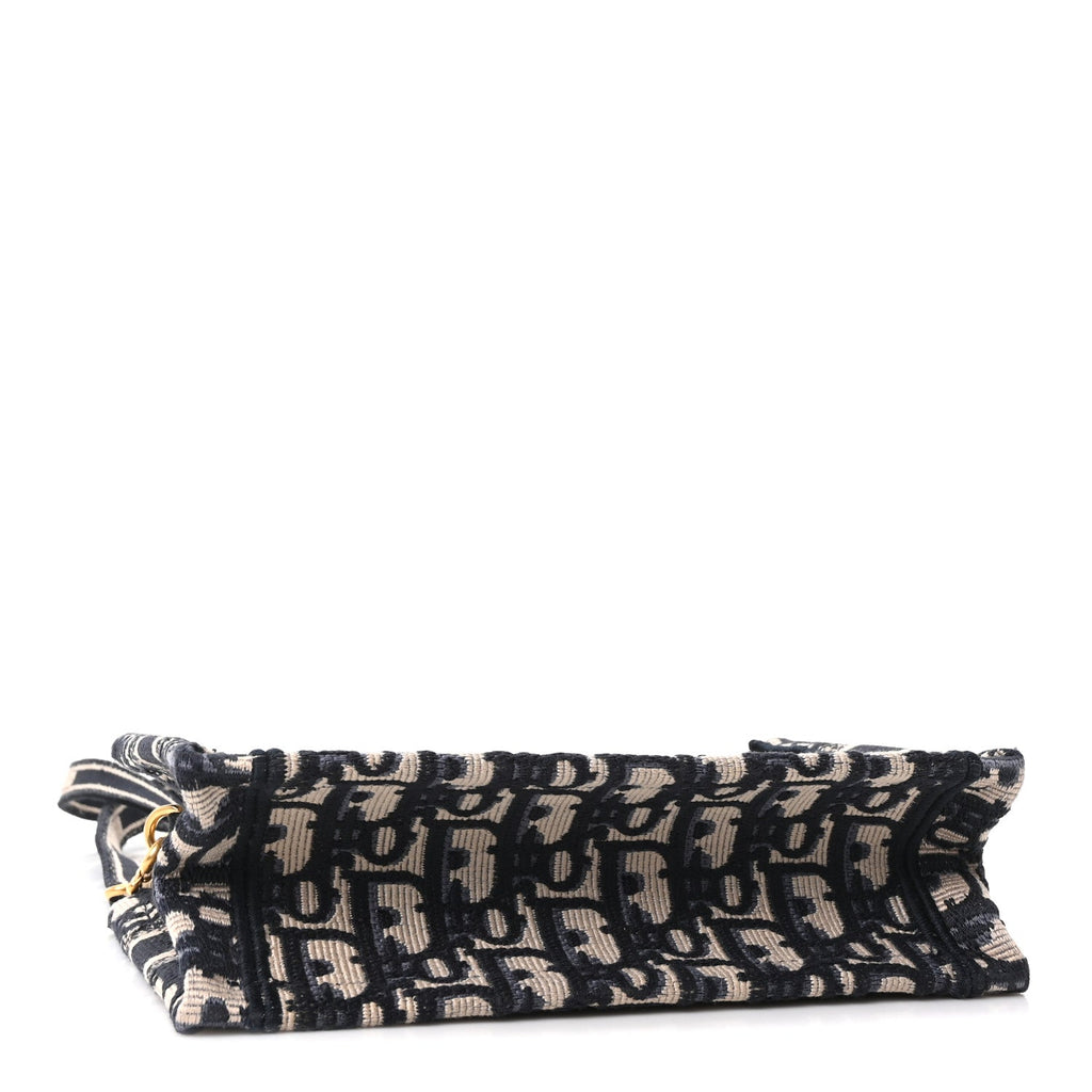 Oblique Mini Book Tote With Strap Blue Multicolor