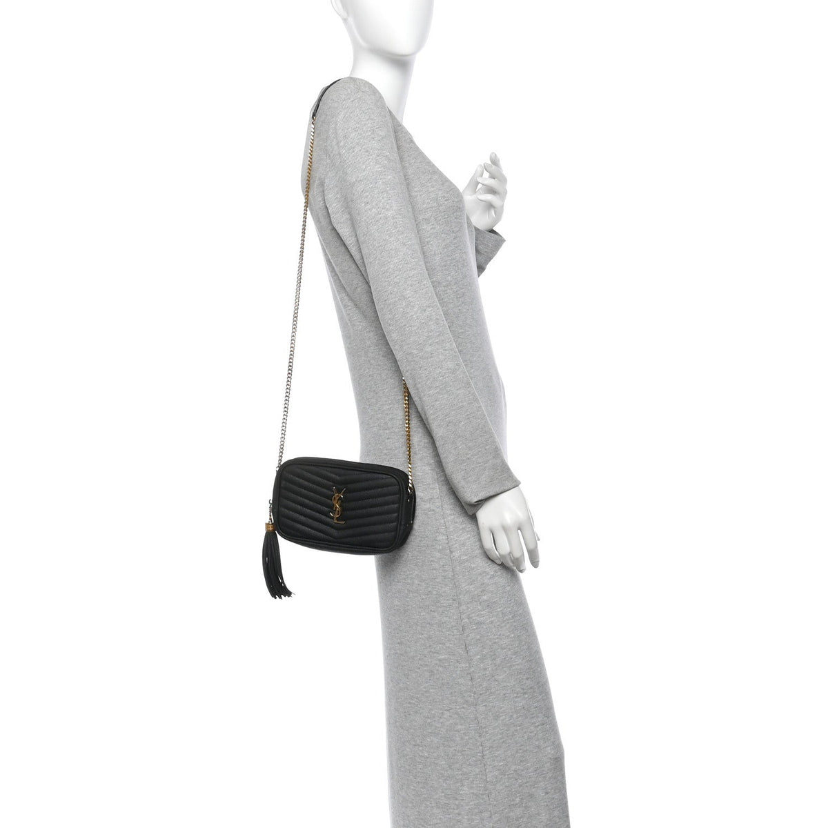 Grain De Poudre Matelasse Monogram Mini Lou Camera Bag Black