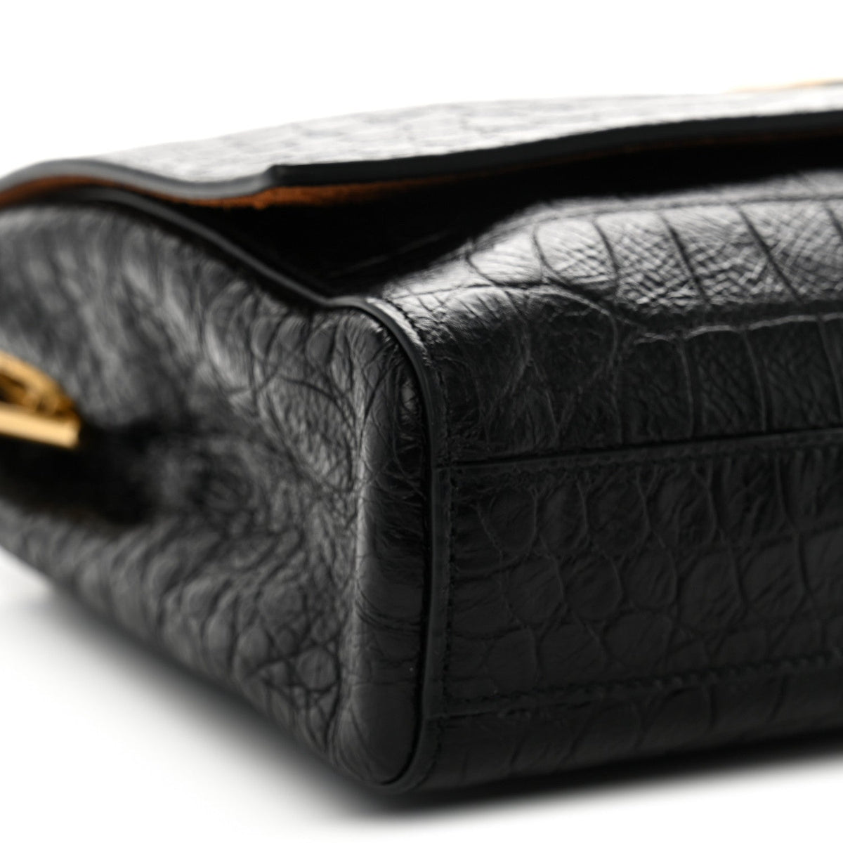 Calfskin Crocodile Embossed Suede Medium Reversible Monogram Kate Satchel Military Taupe