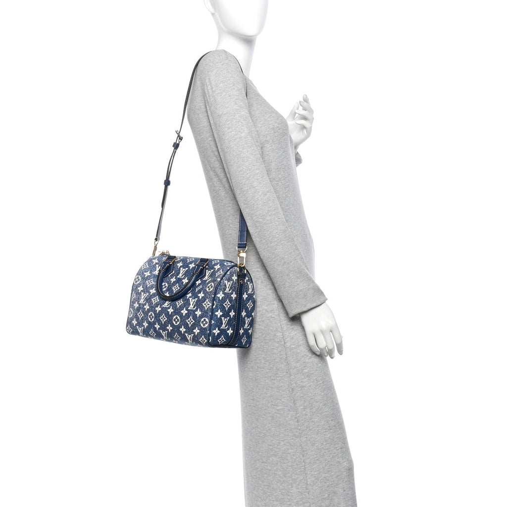 Monogram Jacquard Denim Speedy Bandouliere 25 Bleu