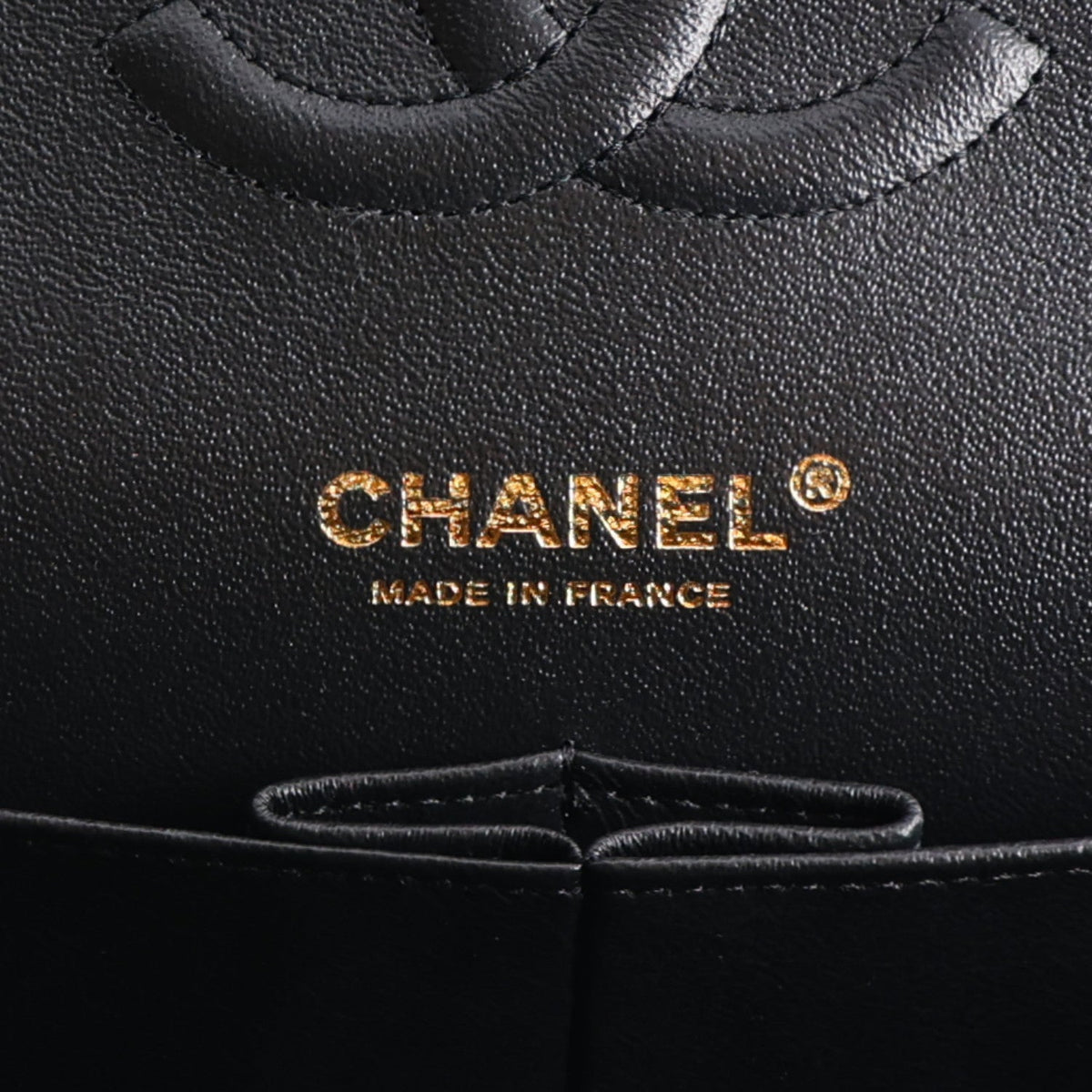 Velvet Crystal Medium Double Flap Black