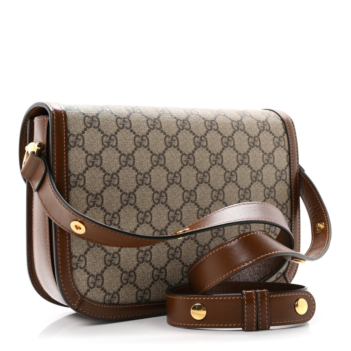 GG Supreme Monogram Horsebit 1955 Shoulder Bag Beige Brown Sugar