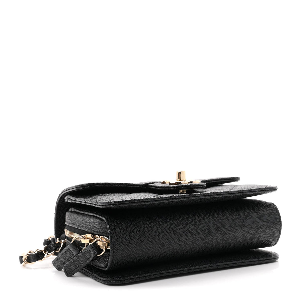 Caviar Quilted Like A Wallet Flap Black