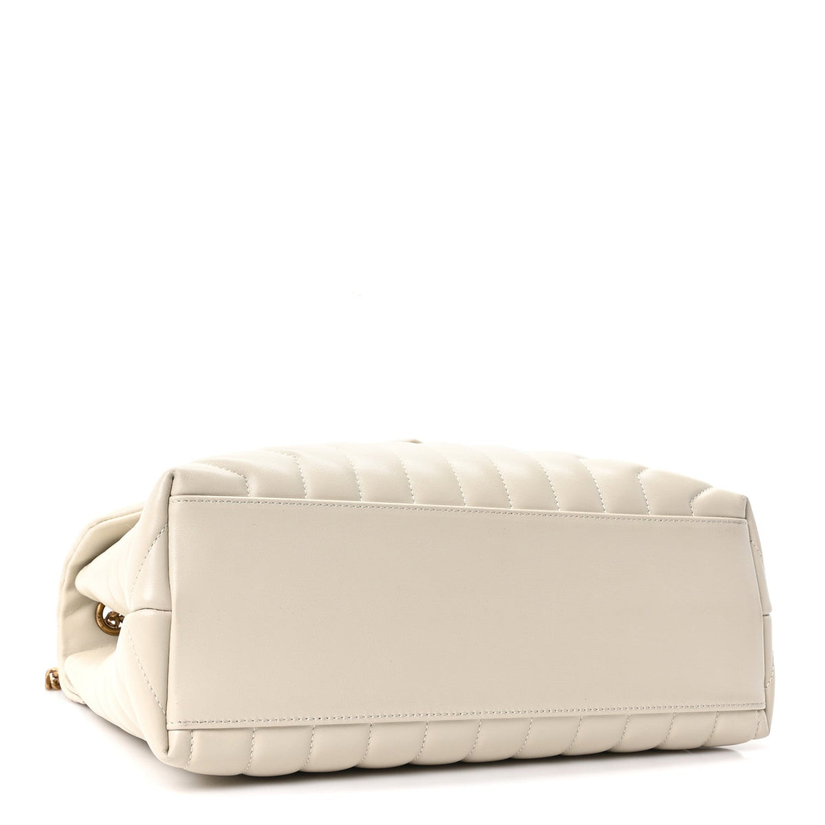 Calfskin Y Quilted Monogram Medium Loulou Chain Satchel Crema Soft
