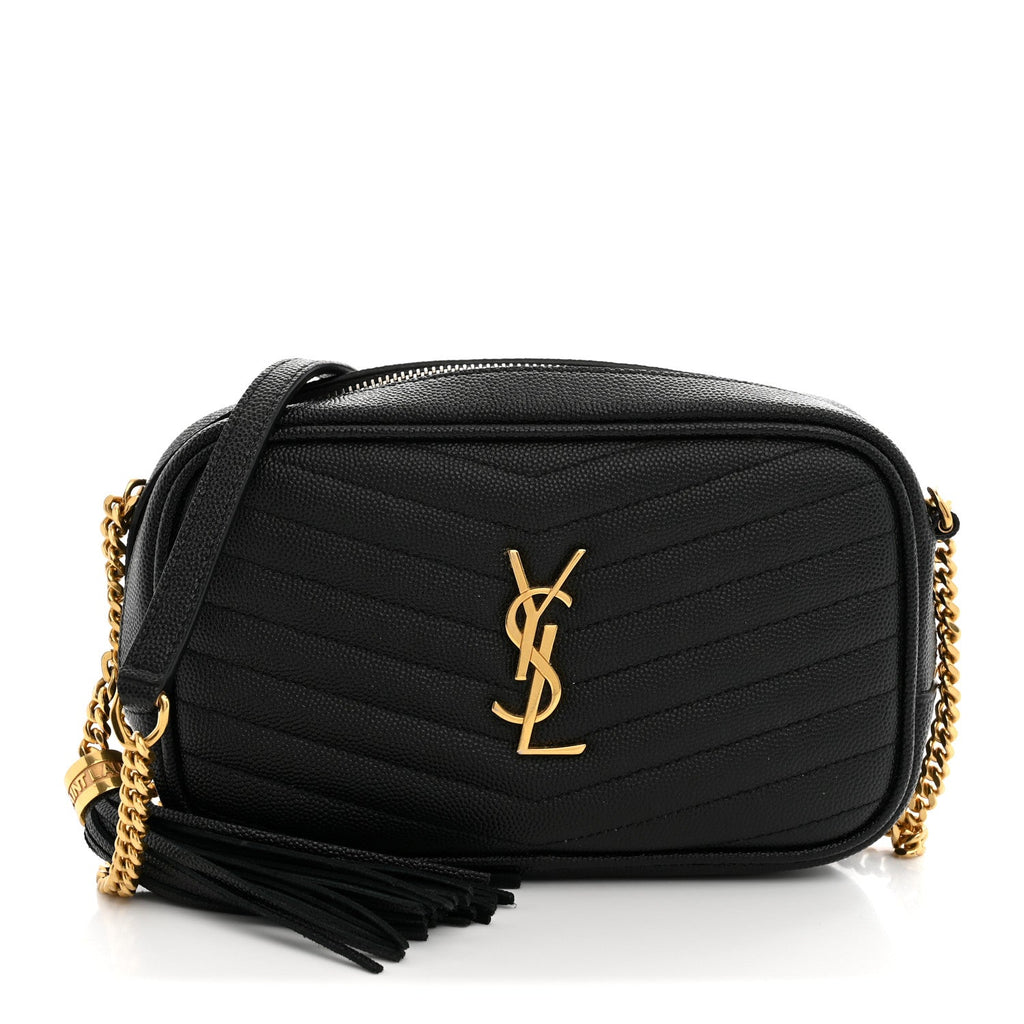 Grain De Poudre Matelasse Monogram Mini Lou Camera Bag Black