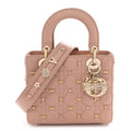 Lambskin Cannage Dragonfly Studs Small Lady Dior Rose Des Vents