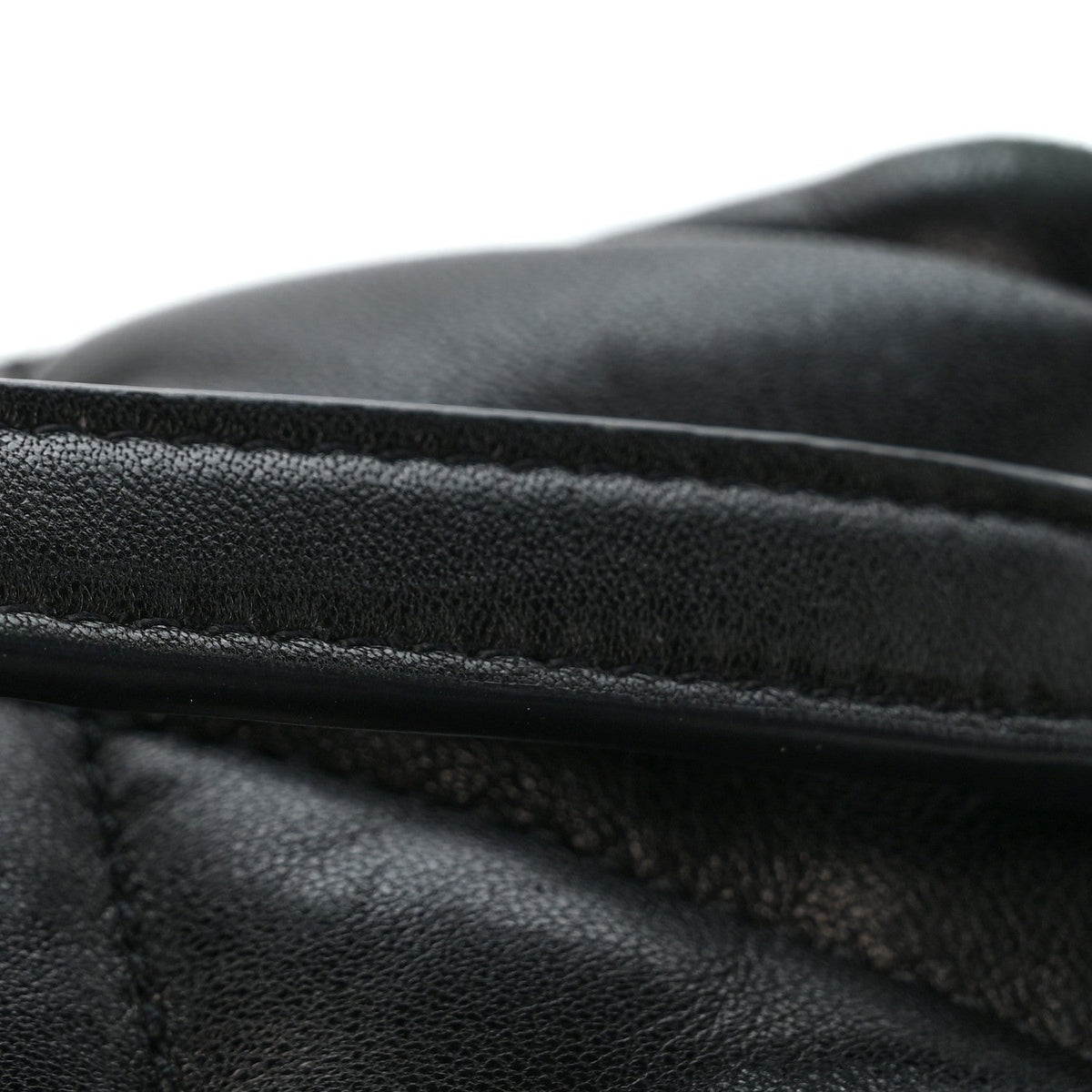 Lambskin Quilted Toy Loulou Puffer Monogram Chain Satchel Black