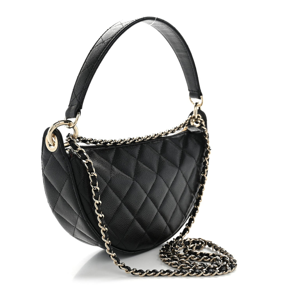 Caviar Quilted Other Shape With Chain Black
