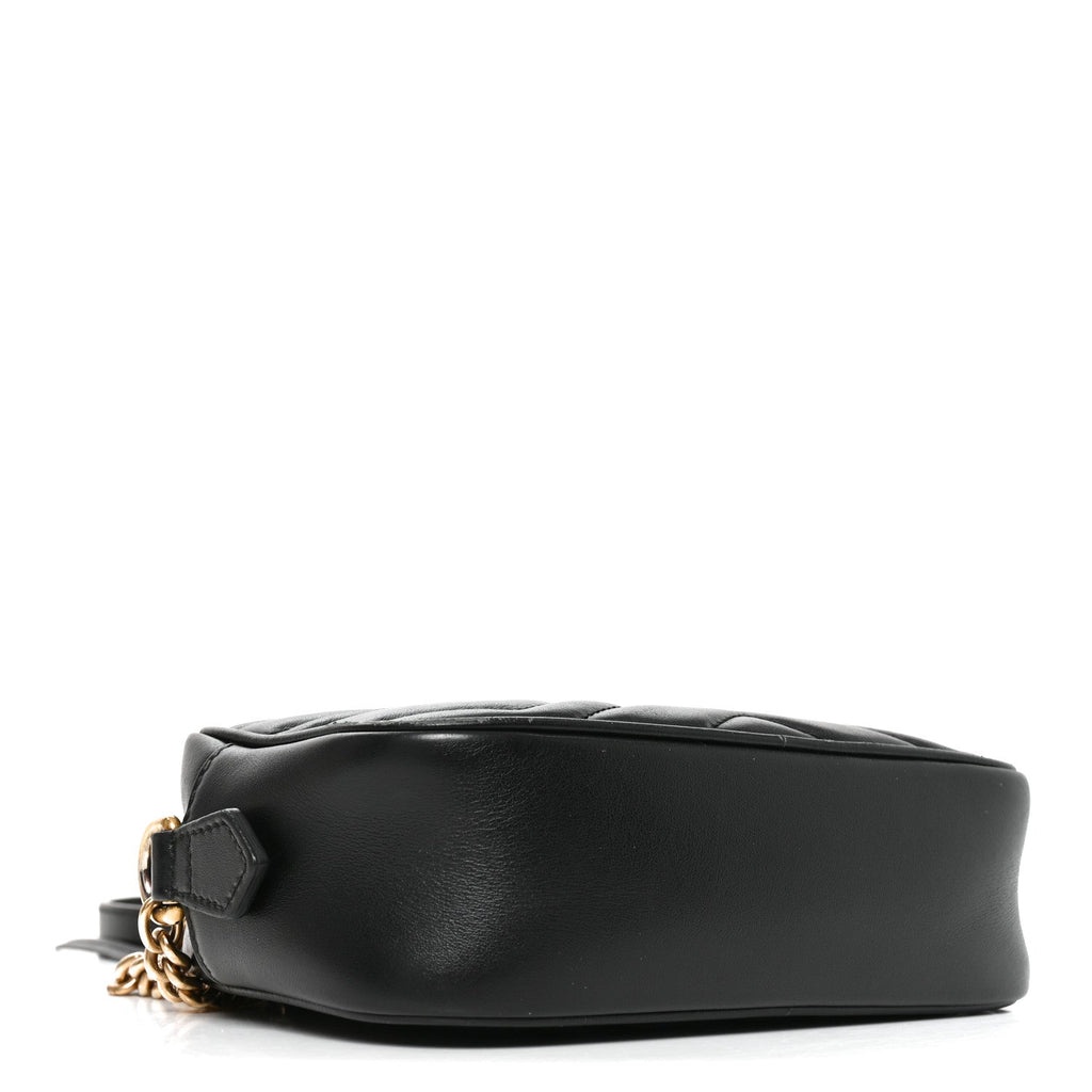 Calfskin Matelasse Mini GG Marmont Chain Shoulder Bag Black