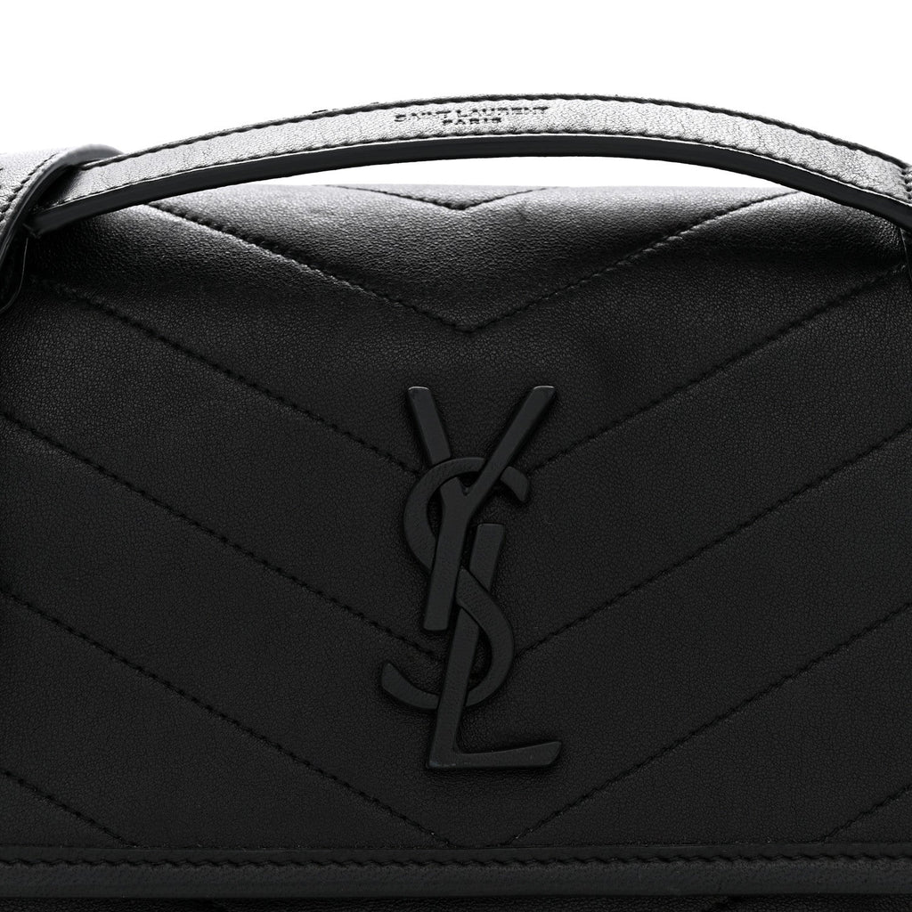 Lambskin Matelasse Monogram Baby Niki Chain Satchel Black