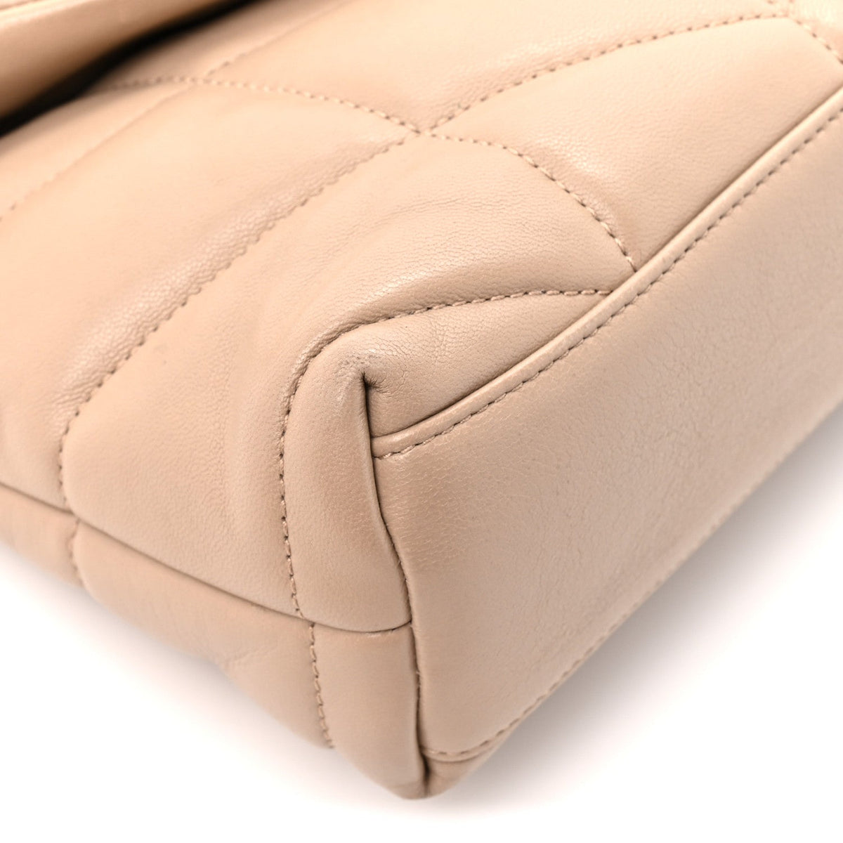 Lambskin Quilted Toy Loulou Puffer Monogram Chain Satchel Nude Powder