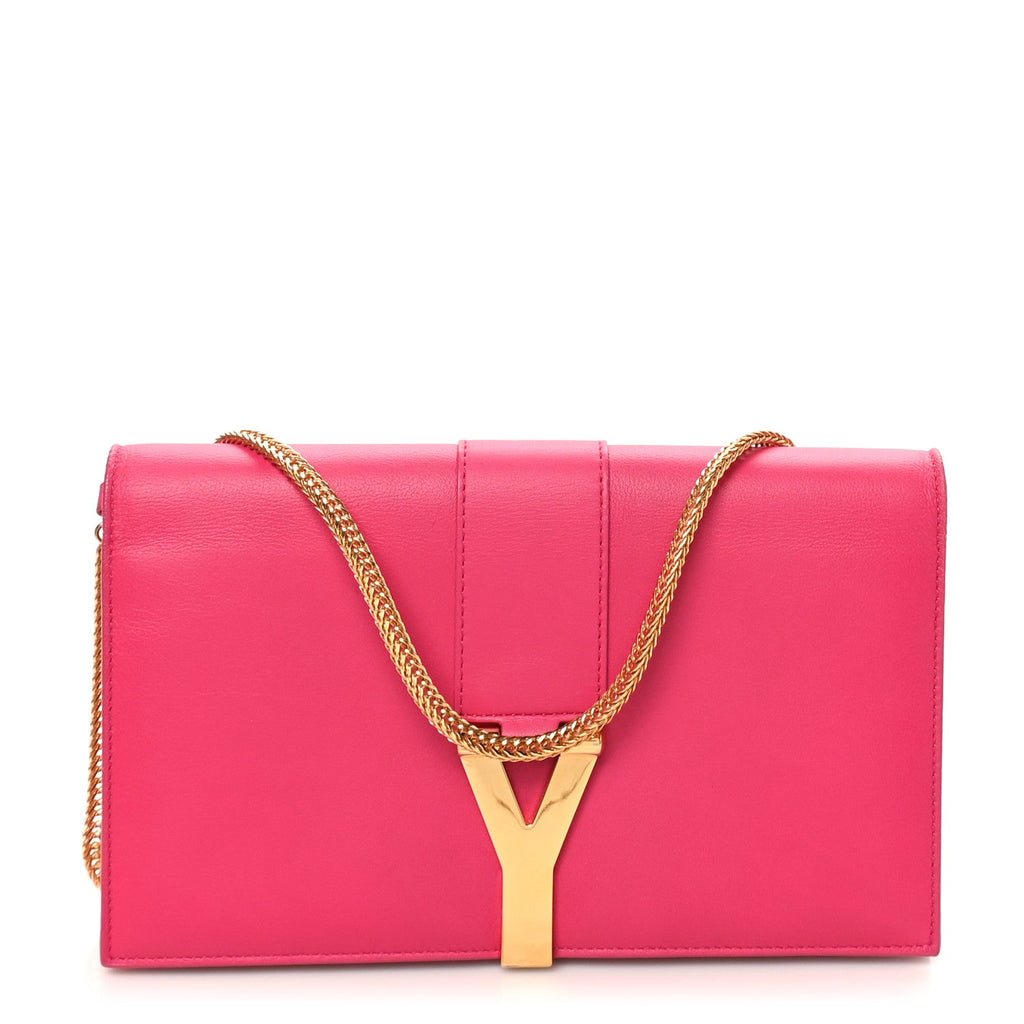Calfskin Classic Y Ligne Chain Wallet Bubblegum