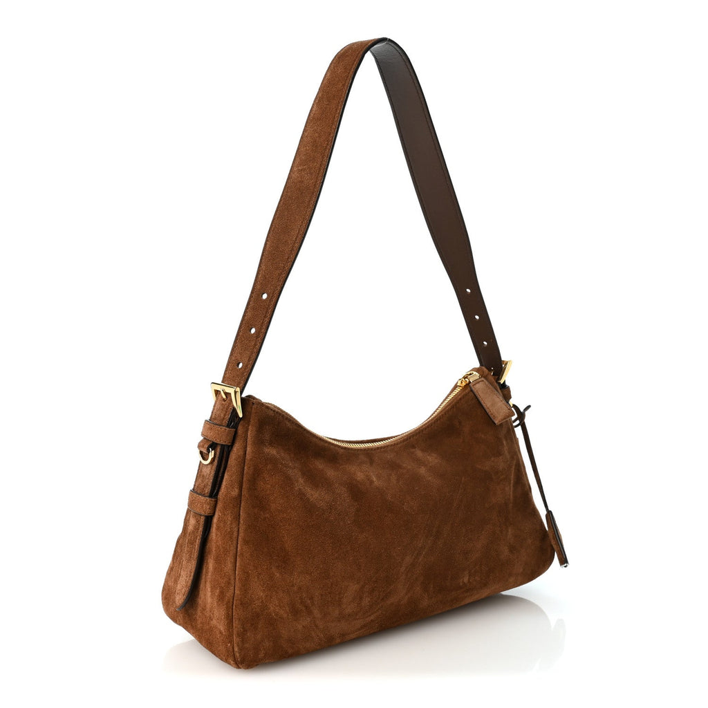 Scamosciato Suede Medium Aimee Shoulder Bag Cacao