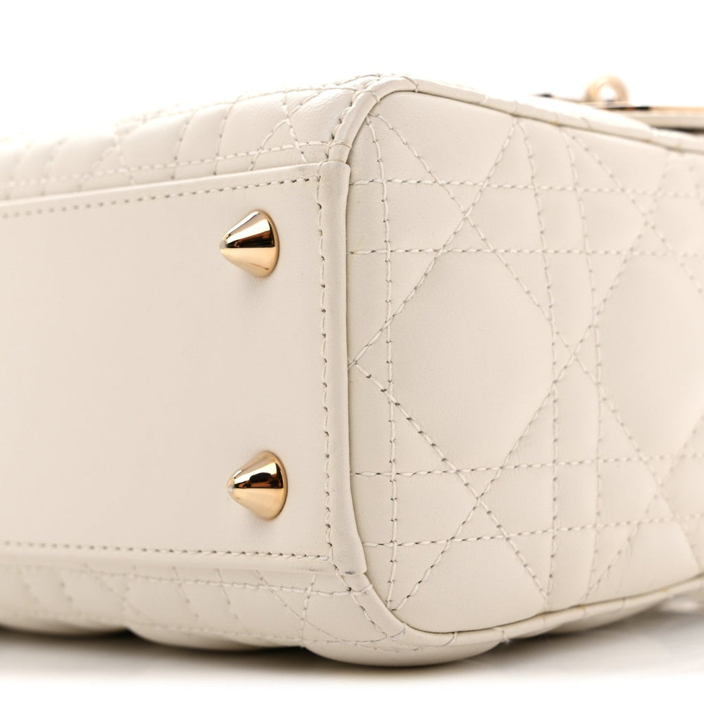 Lambskin Cannage Small My ABCDior Lady Dior White