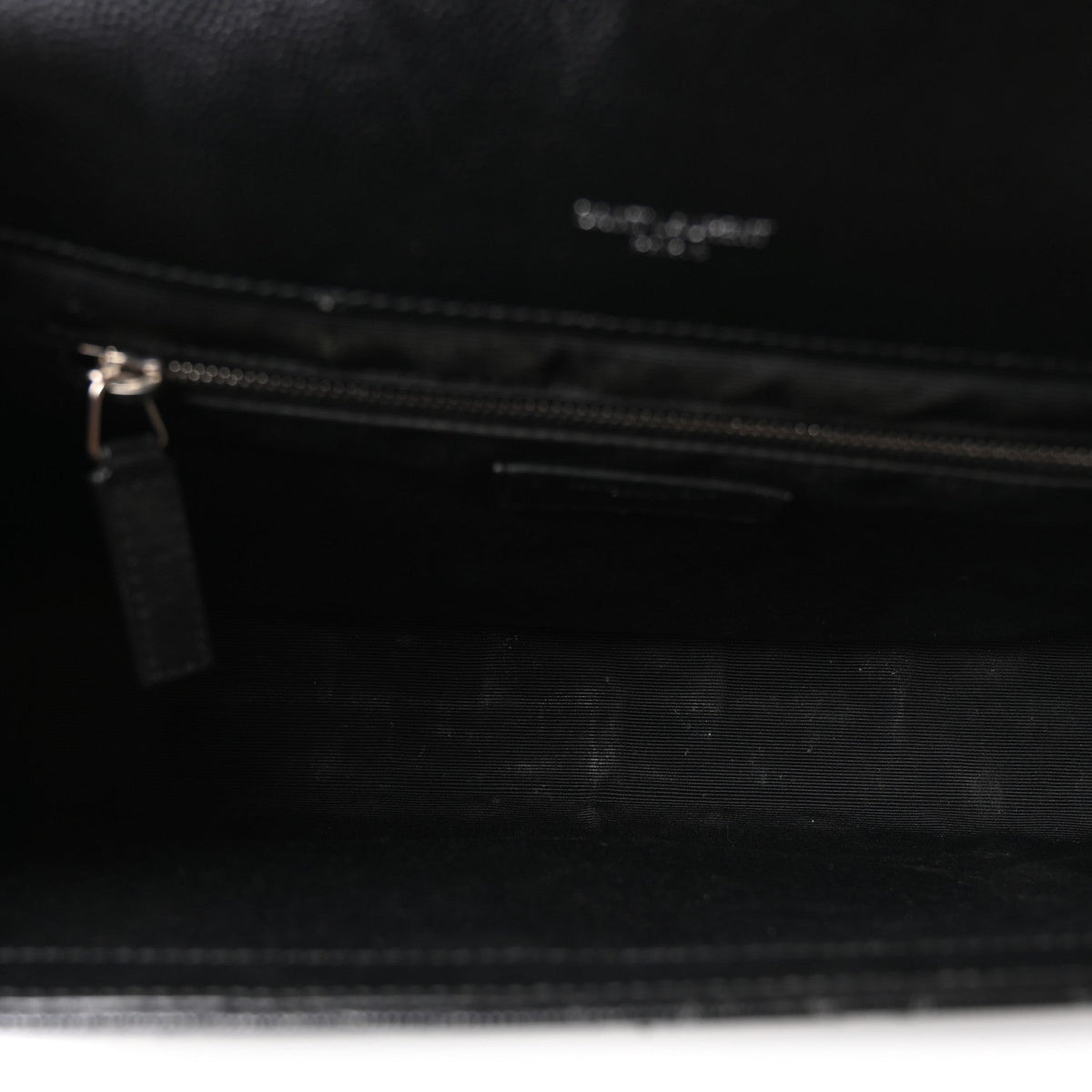 Grain De Poudre Textured Mixed Matelasse Large Triquilt Monogram Satchel Black