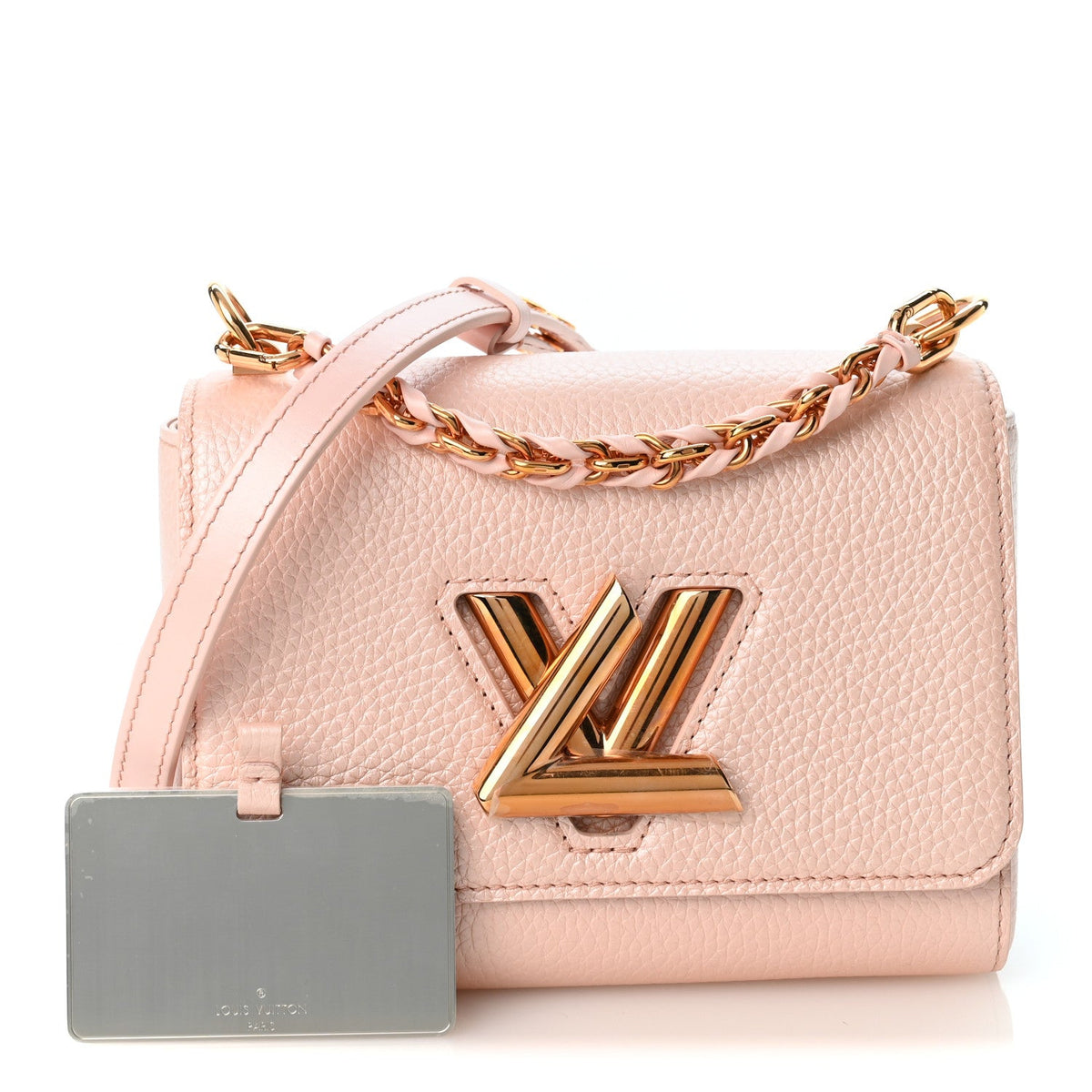 Iridescent Grained Calfskin Summer Splash Twist PM Pink
