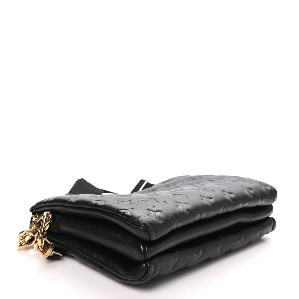 Lambskin Embossed Monogram Coussin PM Black