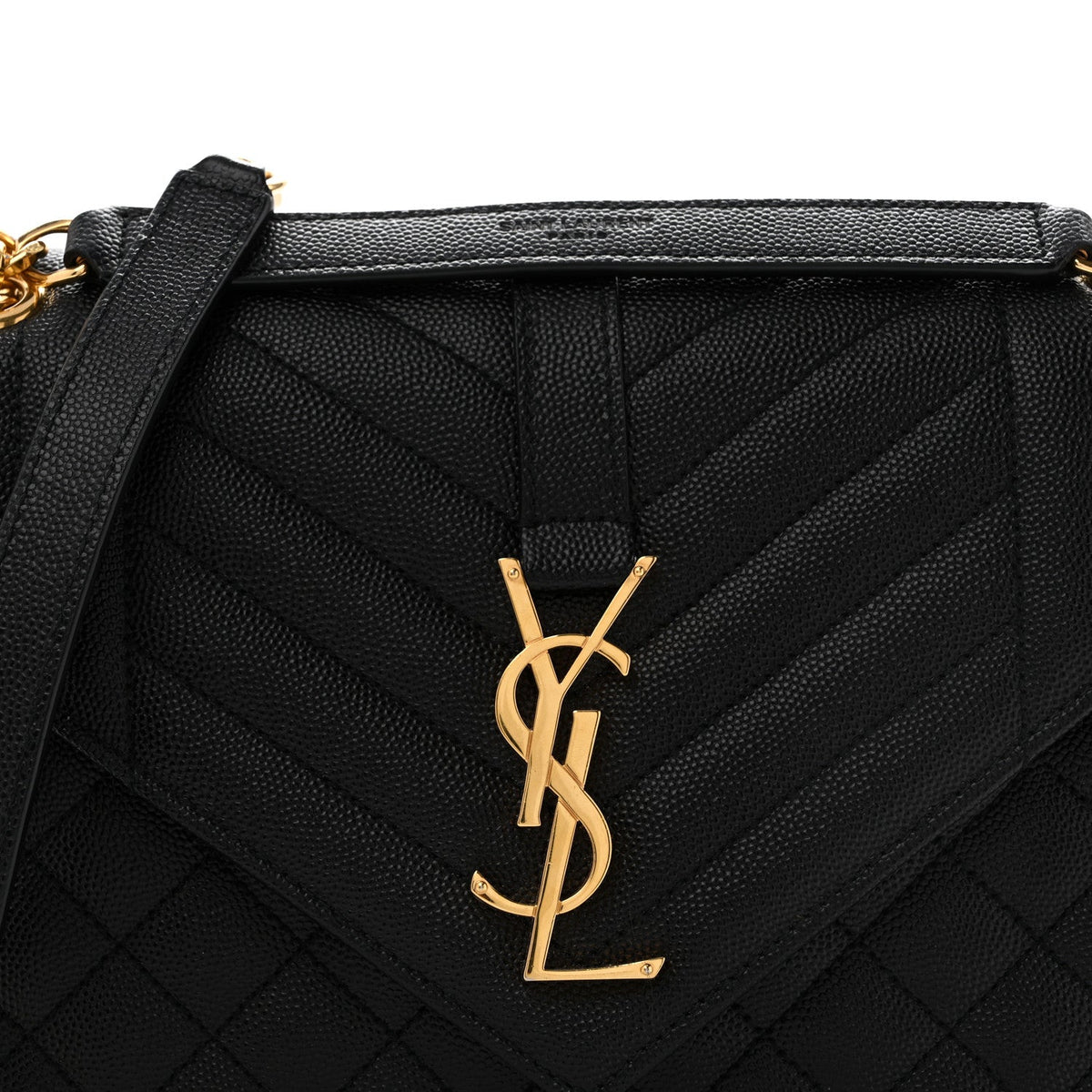 Grain De Poudre Textured Mixed Matelasse Triquilt Medium Monogram Satchel Black