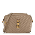 Calfskin Matelasse Monogram Lou Camera Bag Dark Beige