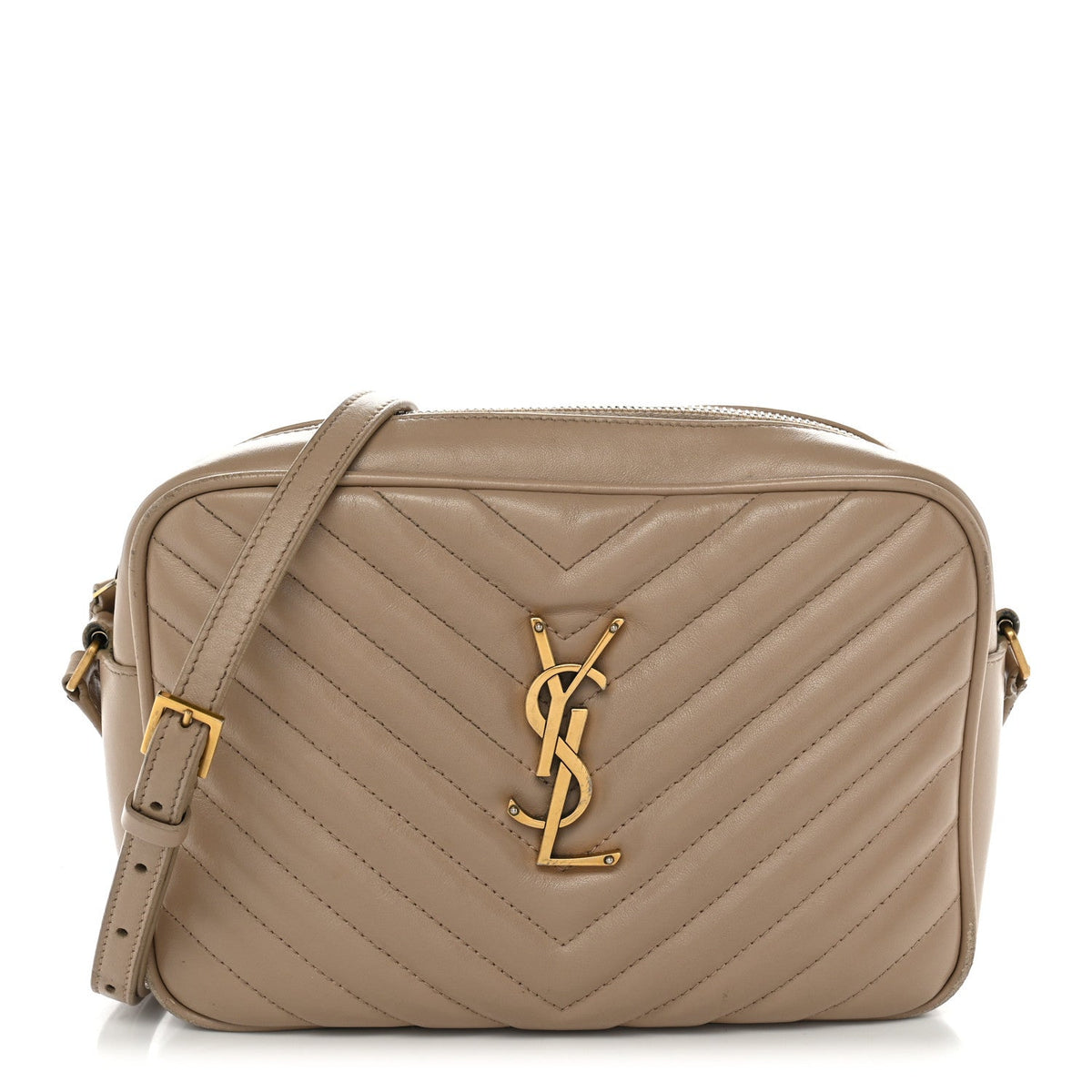 Calfskin Matelasse Monogram Lou Camera Bag Dark Beige
