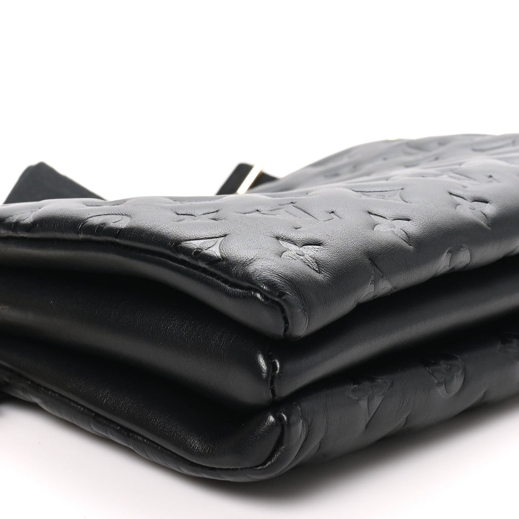Lambskin Embossed Monogram Coussin PM Black