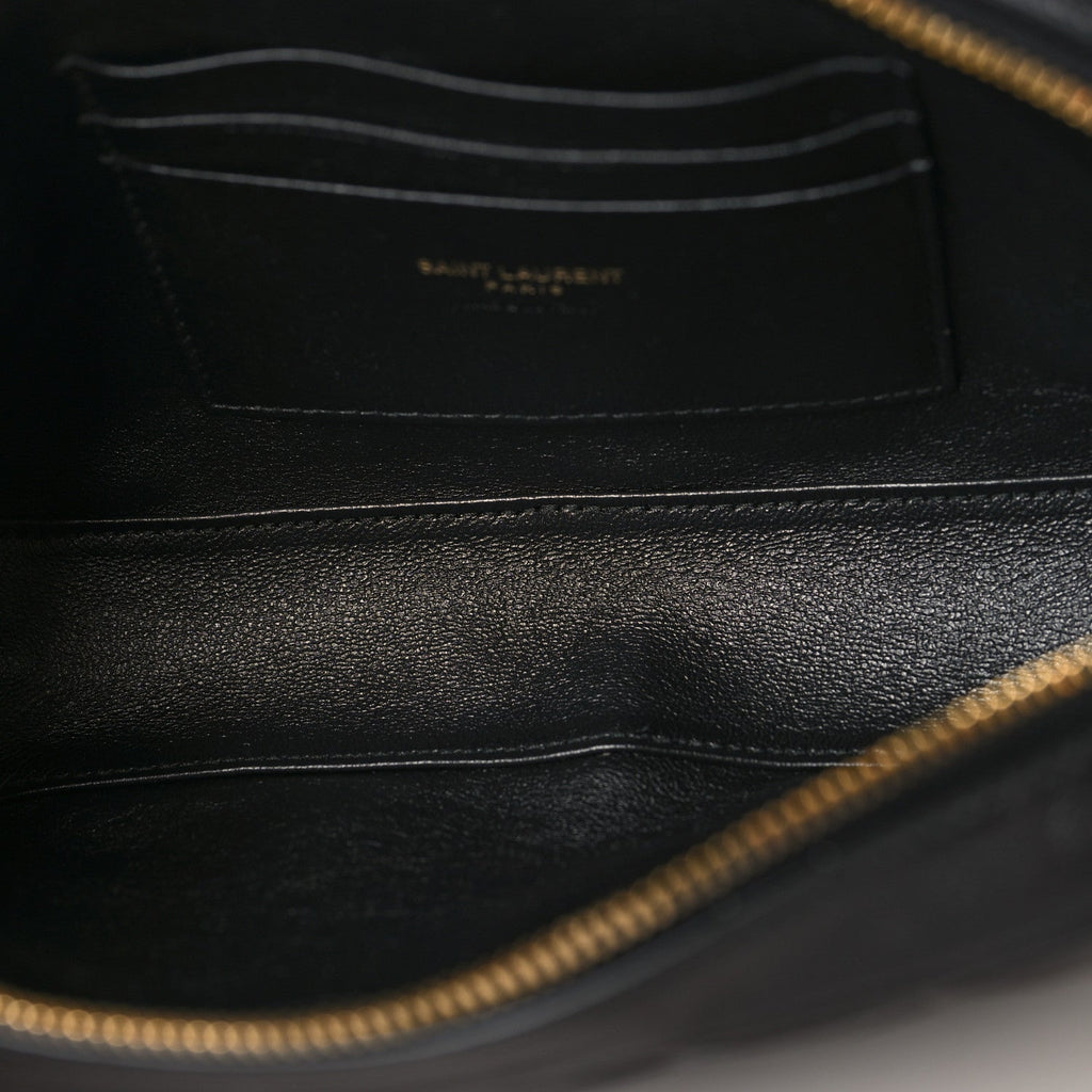 Lambskin Quilted Mini Camera Bag Black