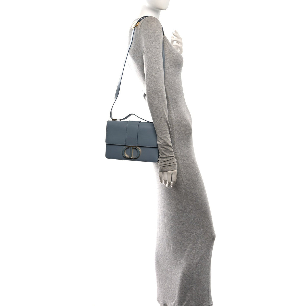 Smooth Calfskin 30 Montaigne Flap Bag Gray