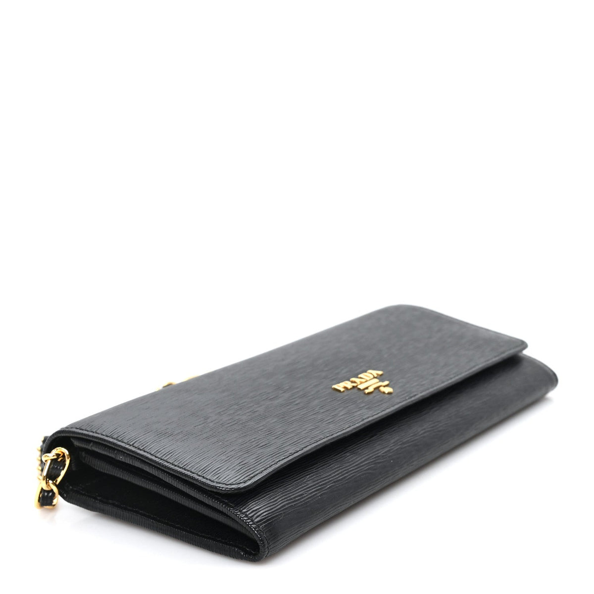 Vitello Move Metal Oro Chain Wallet Black