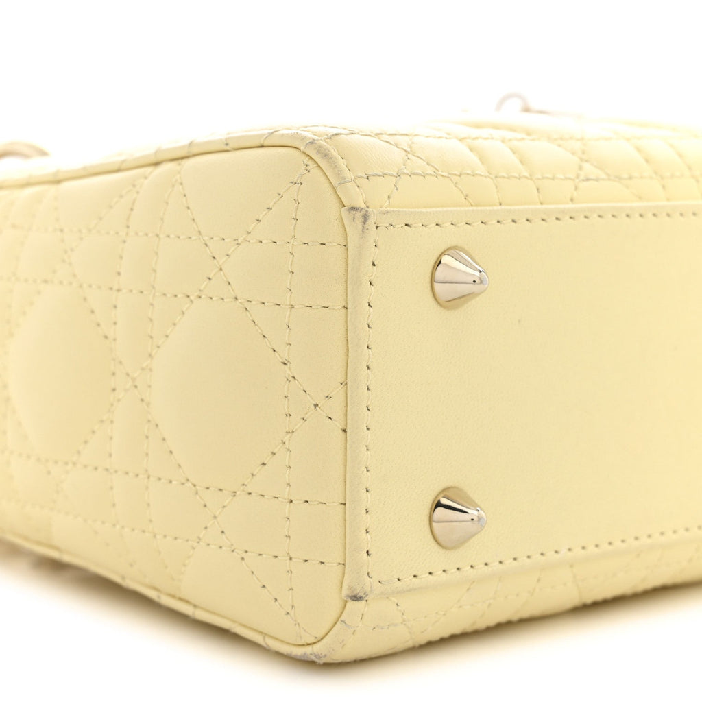 Lambskin Cannage Small My ABCDior Lady Dior Soft Yellow