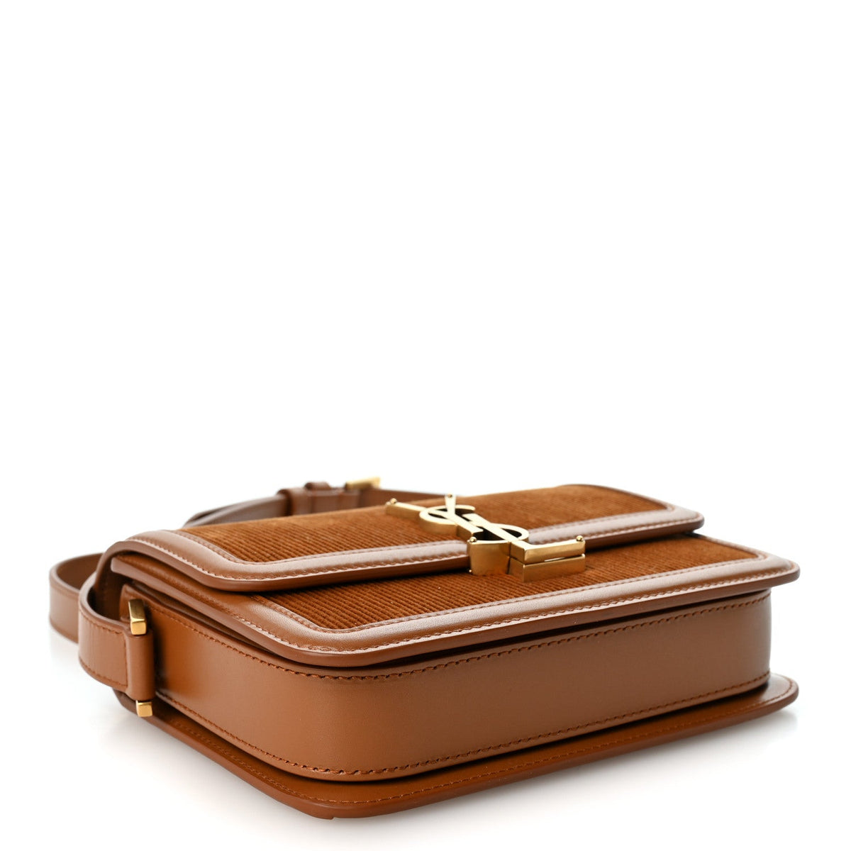 Courduroy Small Solferino Satchel Brown