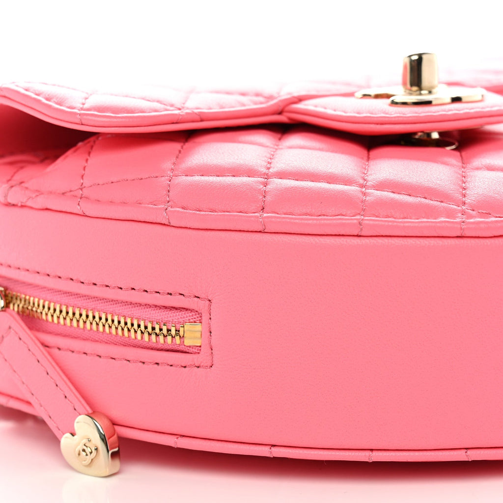 Lambskin Quilted CC In Love Heart Bag Pink