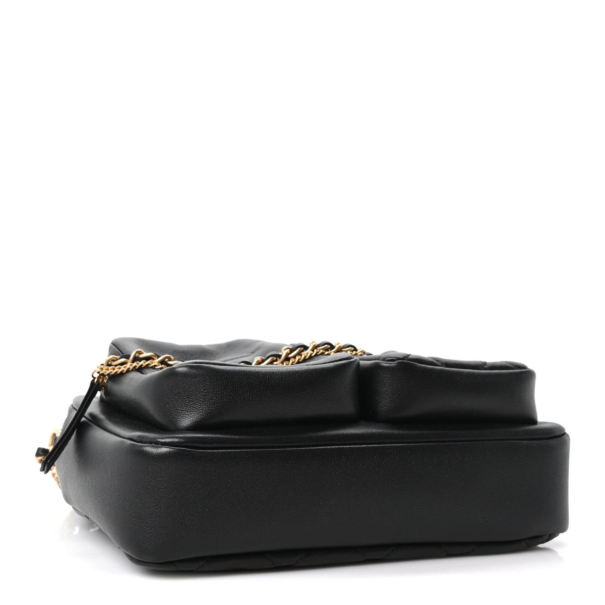Calfskin Quilted Large Camera Case Black