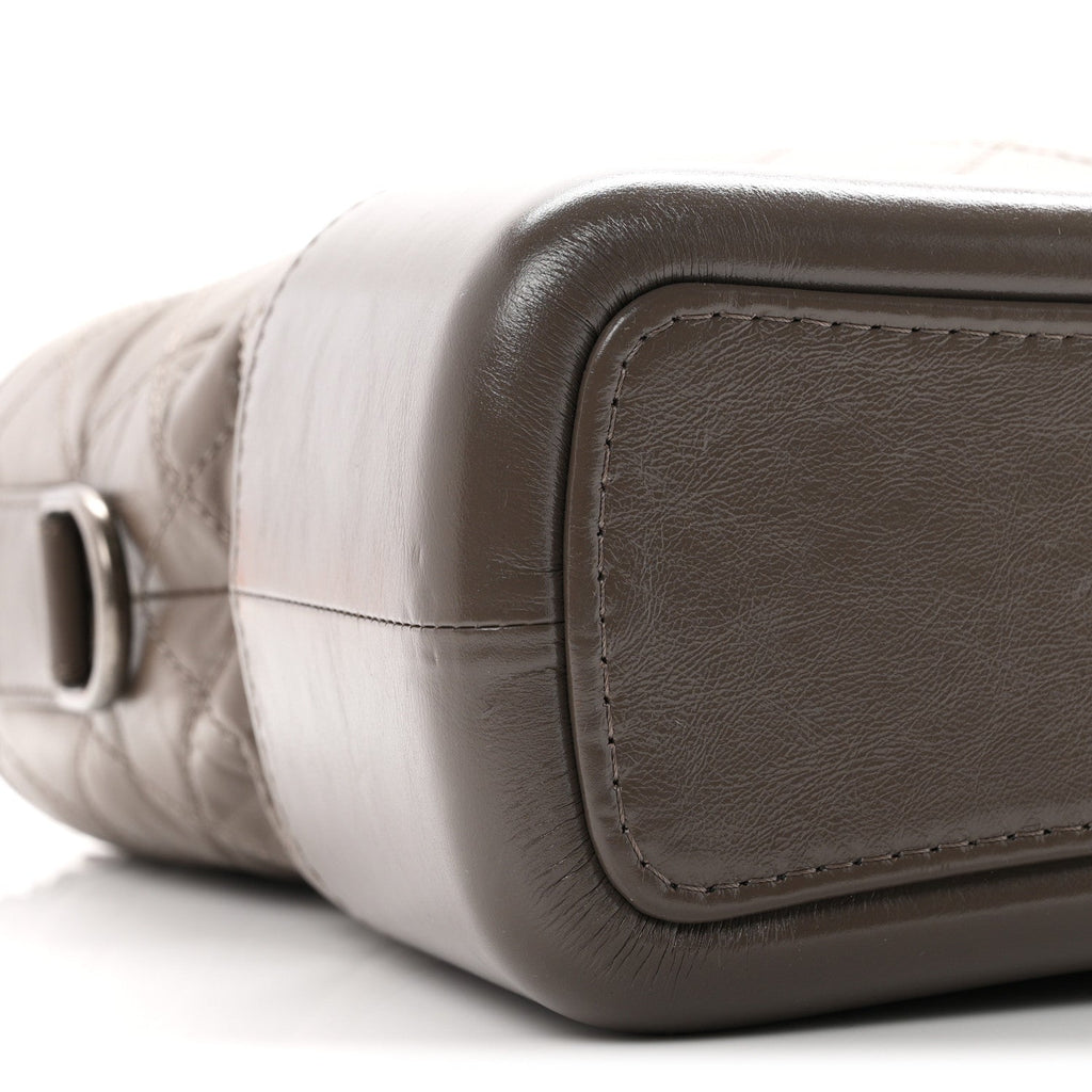 Aged Calfskin Quilted Medium Gabrielle Hobo Grey