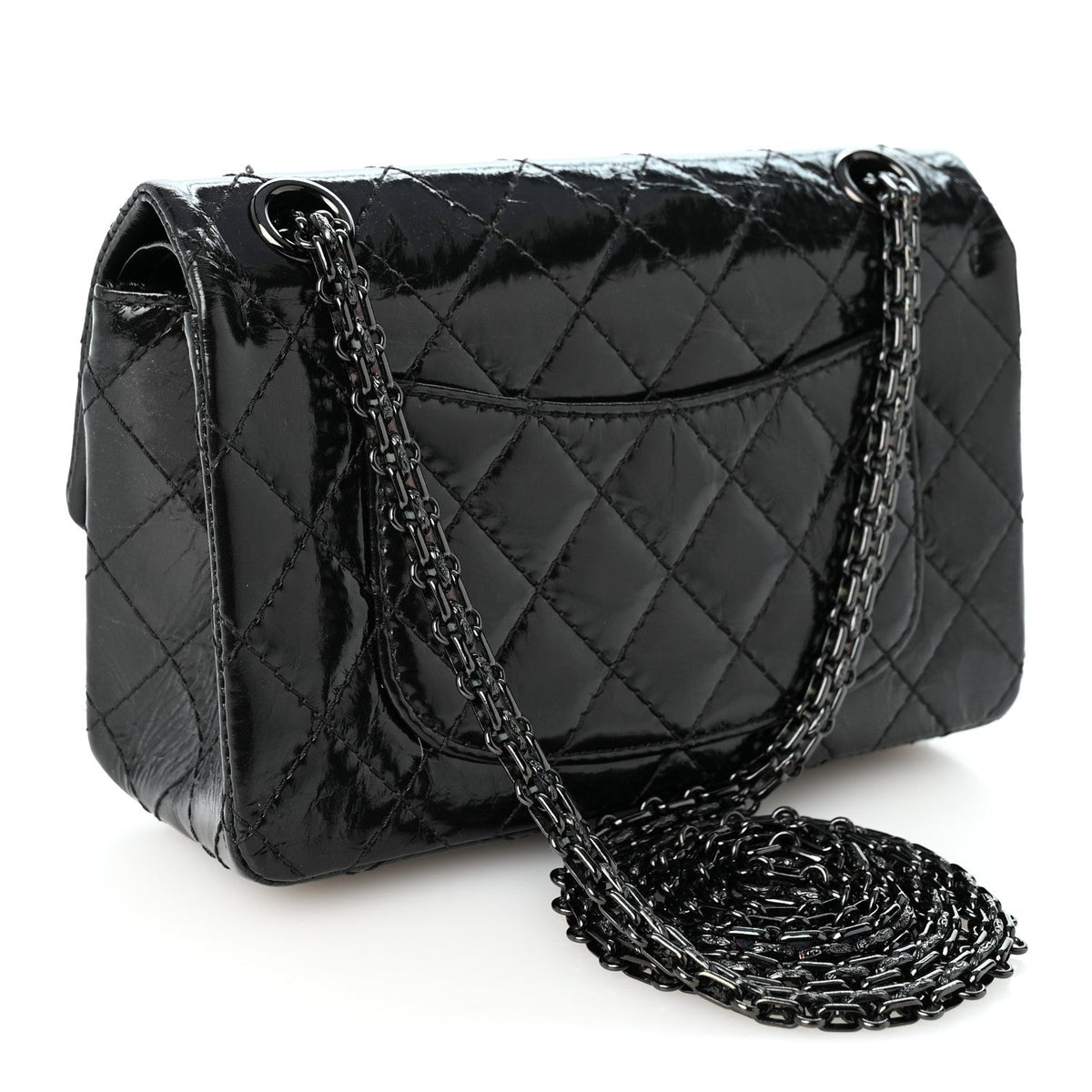 Aged Calfskin Quilted 2.55 Reissue 224 Flap So Black